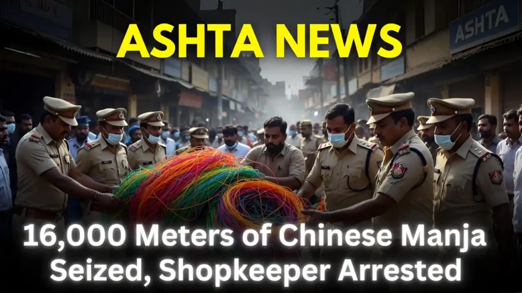 ASHTA NEWS: Ashta police seized 16,000 meters of Chinese kite string before Makar Sankranti. Two accused arrested.