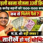 लाड़ली बहना योजना की 33वीं किस्त वैलेंटाइन डे 2026 पर आएगी