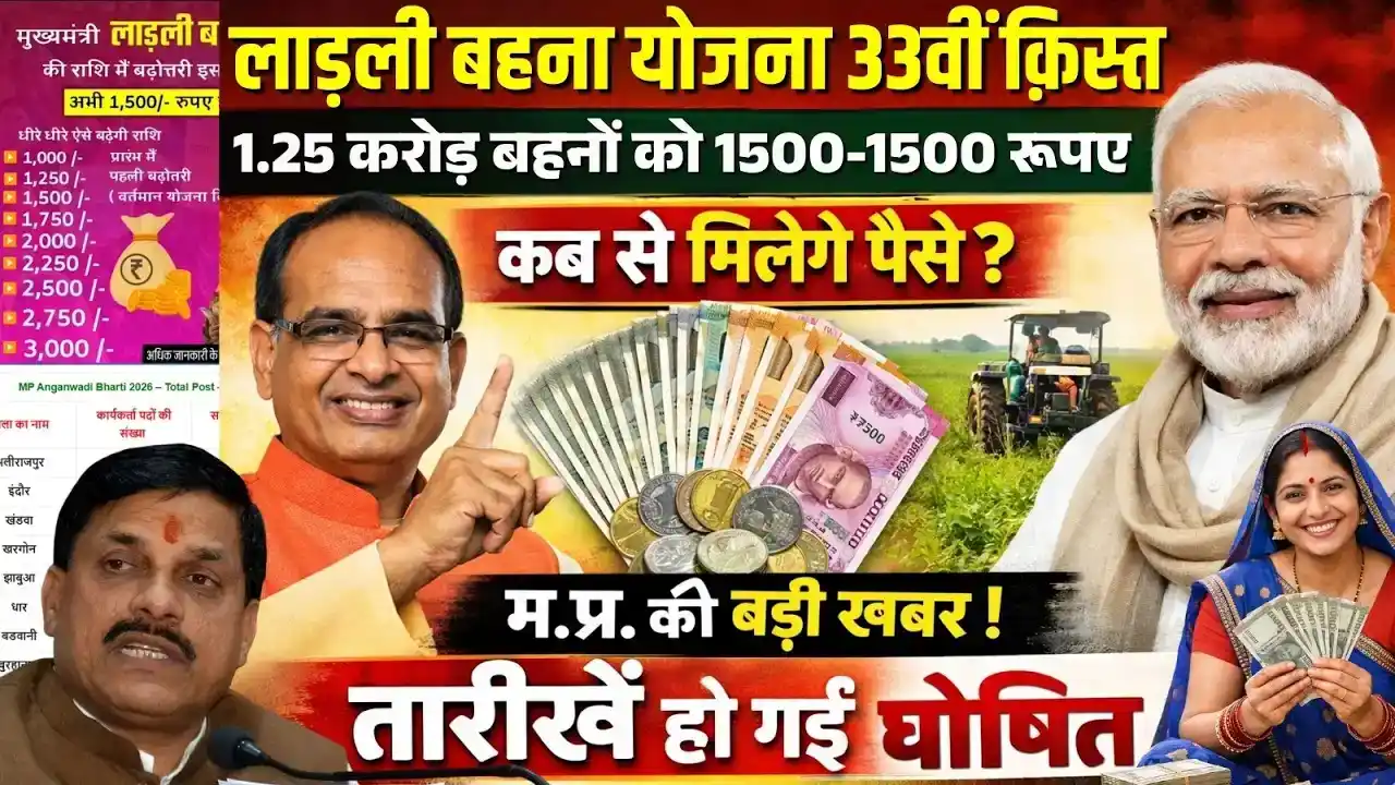 लाड़ली बहना योजना की 33वीं किस्त वैलेंटाइन डे 2026 पर आएगी